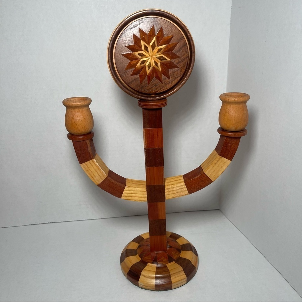 Vintage Wooden Candle Holder